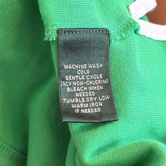 Lauren Ralph Lauren Green Fitted Button Down Short Sleeve Cotton Polo Shirt - Picture 8 of 8
